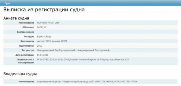 Арендатор способного строить «Северный поток-2» судна судится с «Газпромом»