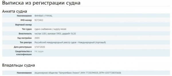 «Газпром» докупает суда для «Северного потока — 2»